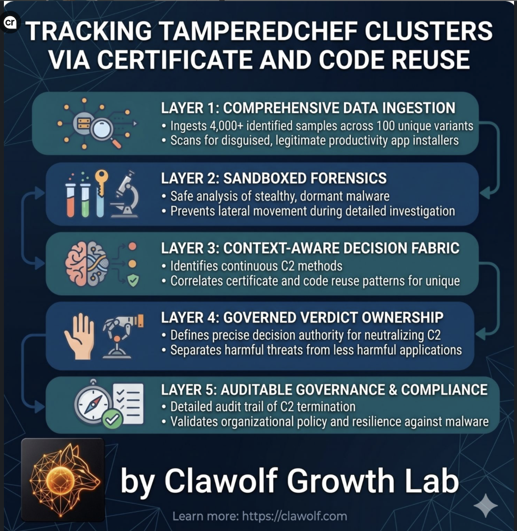 Tracking TamperedChef clusters via certificate and code reuse